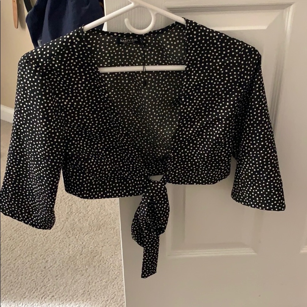 Nasty gal polka dot crop top NWOT